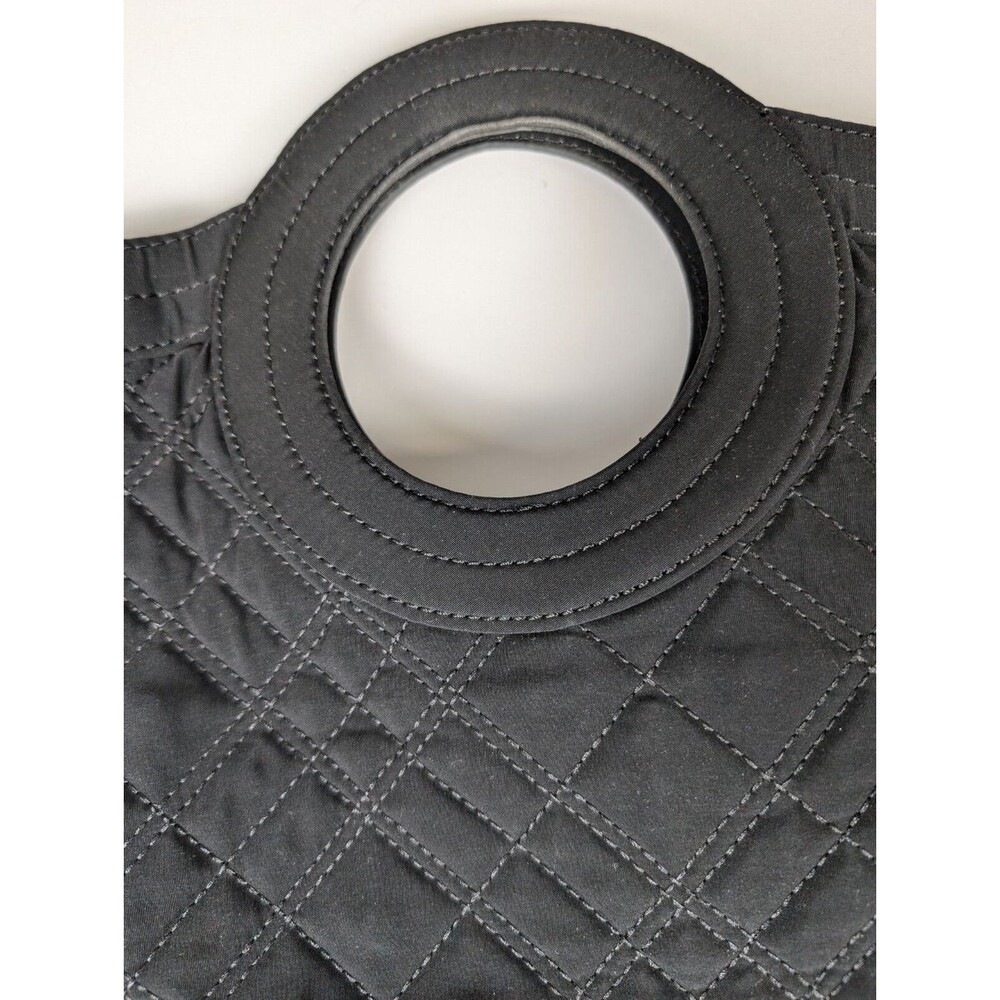 Vera Bradley Black Quilted Shoulder Tote Hand Bag Single Strap Circle Handle - Picture 7 of 16